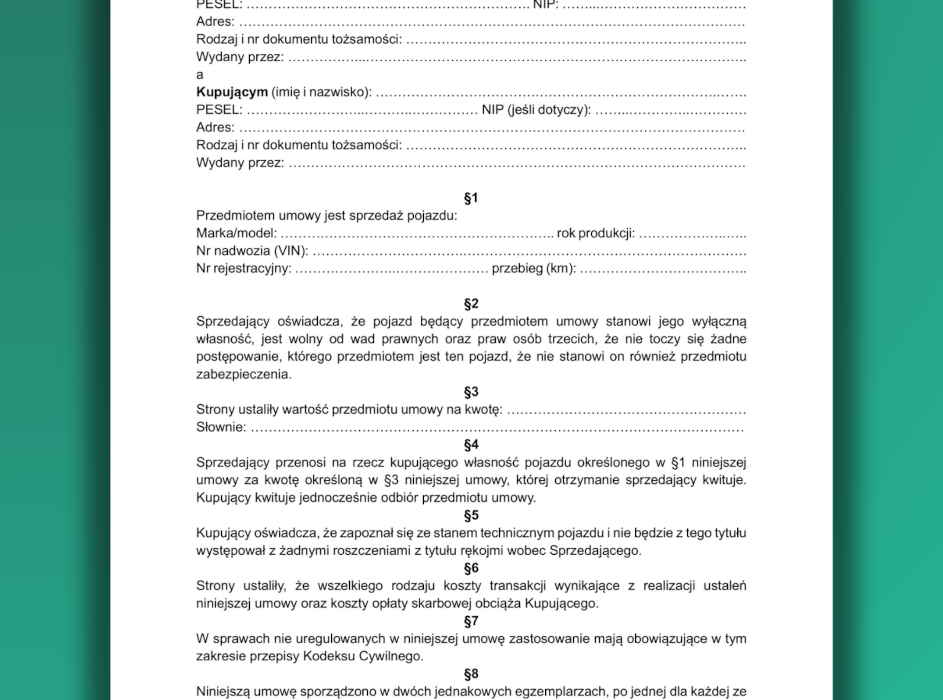 zadbanymotocykl.pl umowa kupna sprzedaży gotowy wzór do pobrania pdf do druku